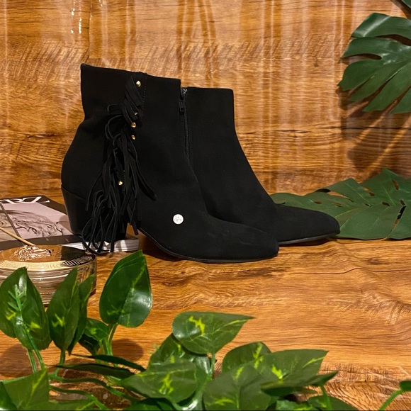 COPY - Vero Cuoio L'Autre Chose d'Archive black suede ankle boot with fringe si… - Picture 3 of 10